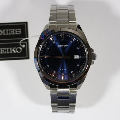 Seiko Men's Stainless Steel Blue Dial Quartz Watch SUR207P1 - Chronobuy