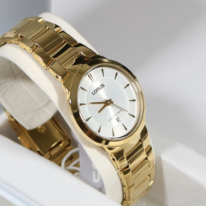 Lorus Quartz Gold Tone Stainless Steel Dress Women's Watch RH760AX9