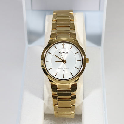 Lorus Quartz Gold Tone Stainless Steel Dress Women's Watch RH760AX9