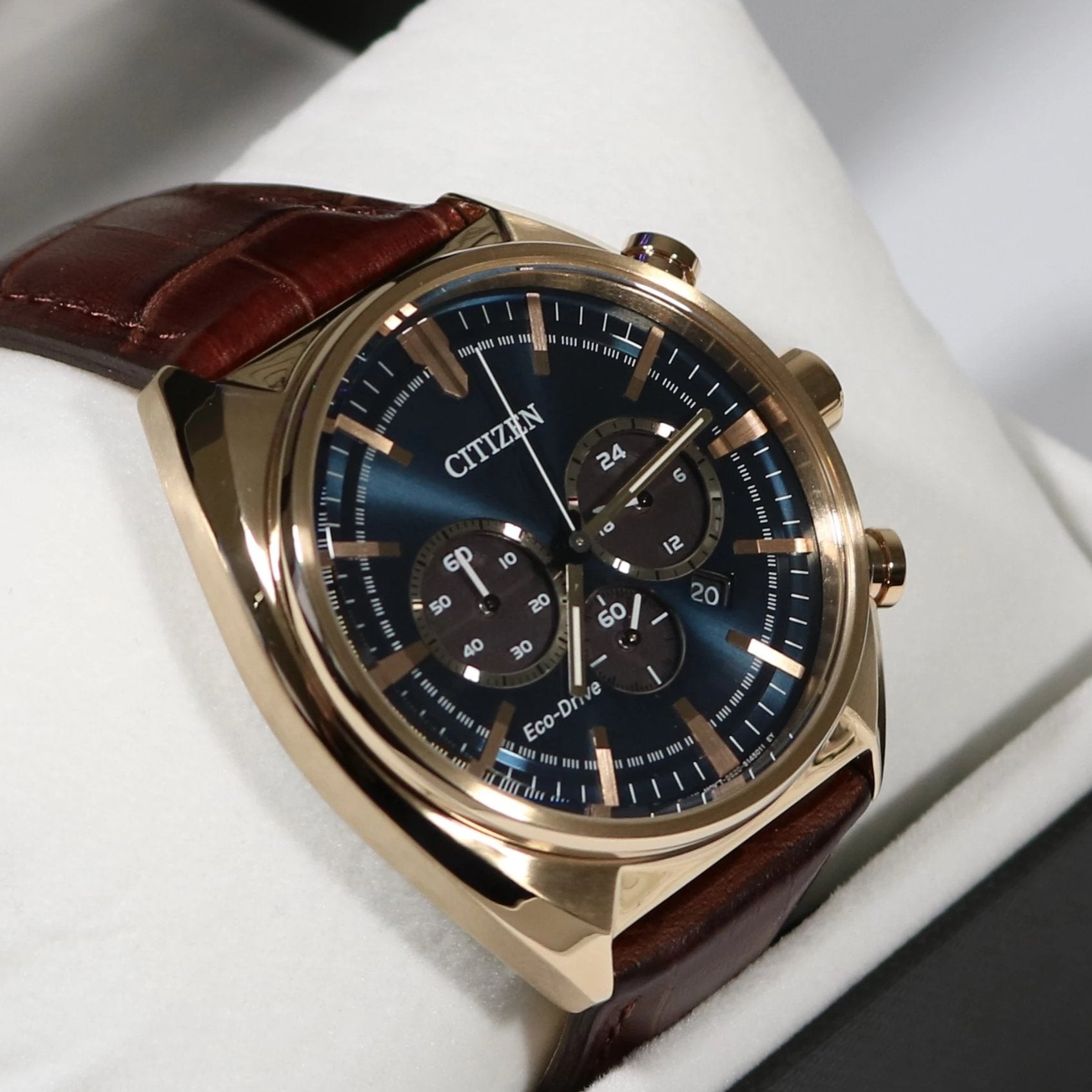 Citizen Eco-Drive Gold Tone Multi Dial Chronograph Elegant Watch CA4283-04L - Chronobuy