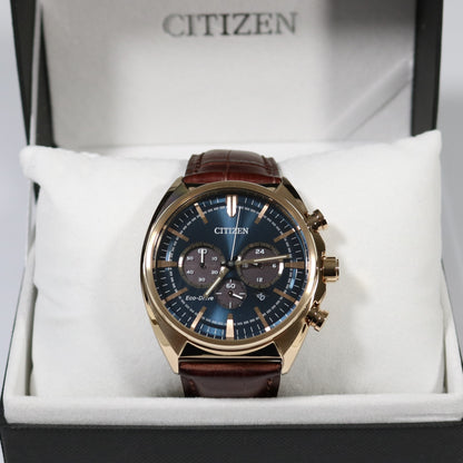 Citizen Eco-Drive Gold Tone Multi Dial Chronograph Elegant Watch CA4283-04L - Chronobuy