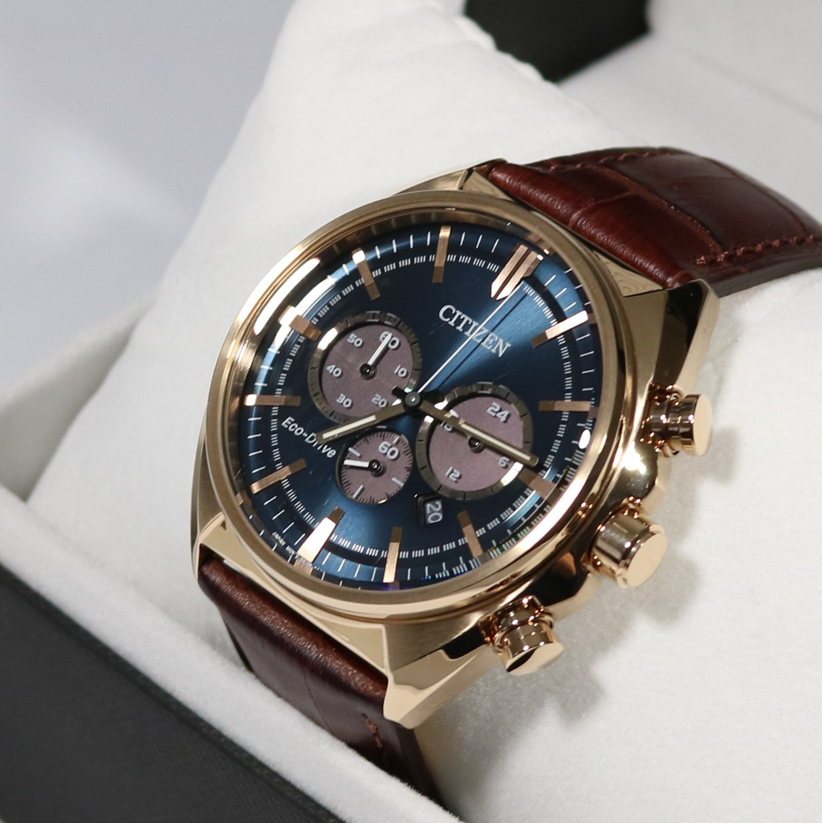 Citizen Eco-Drive Gold Tone Multi Dial Chronograph Elegant Watch CA4283-04L - Chronobuy