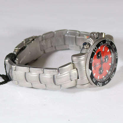 Swiss Military Stainless Steel Red Dial  Navy Diver Chronograph Men's Watch SM1833 - Chronobuy