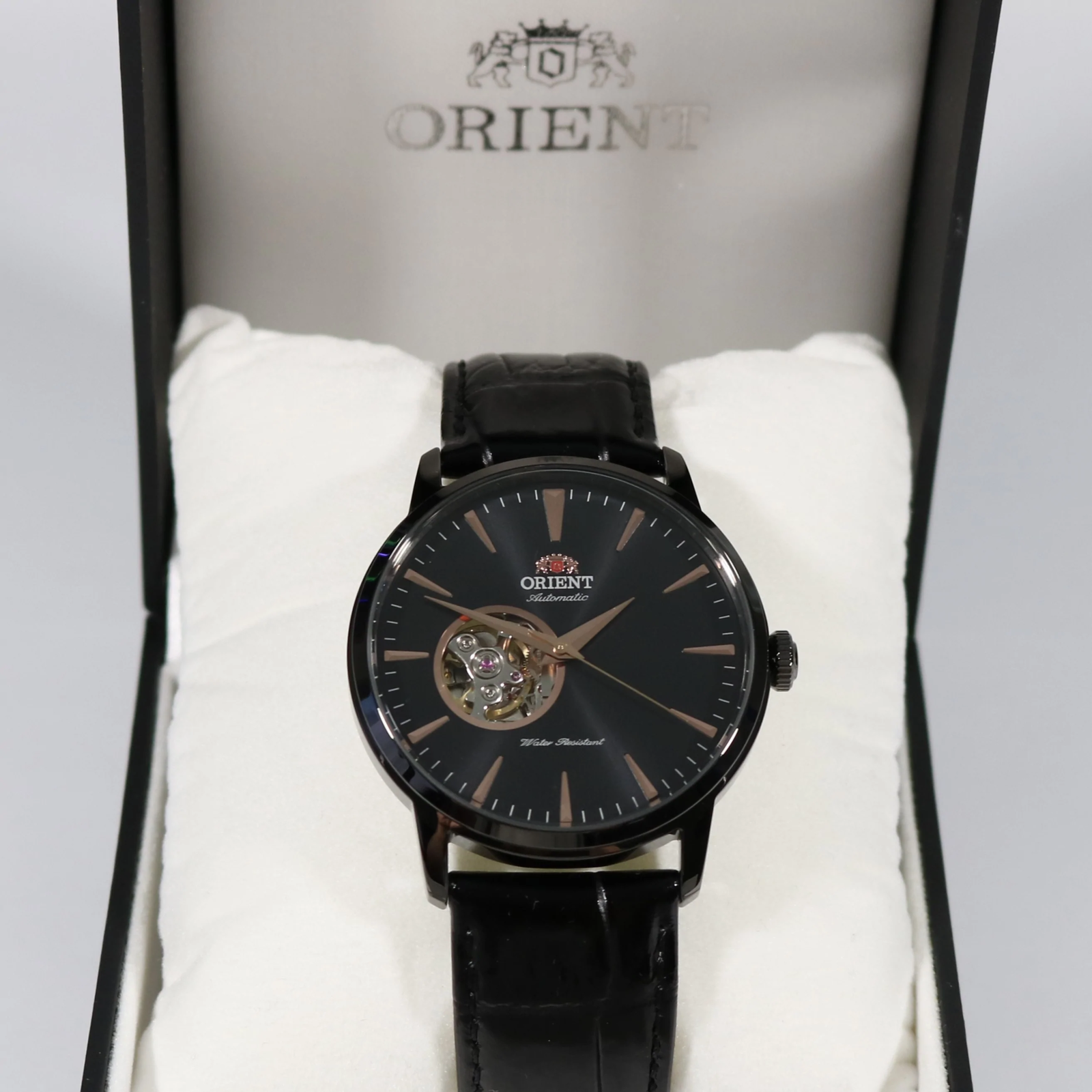 Orient Open Heart Black Dial Leather Strap Watch FAG02001B0 - Chronobuy