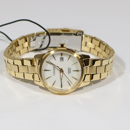 Citizen Quartz Mother Of Pearl Dial Gold Tone Women's Watch EU6072-56D